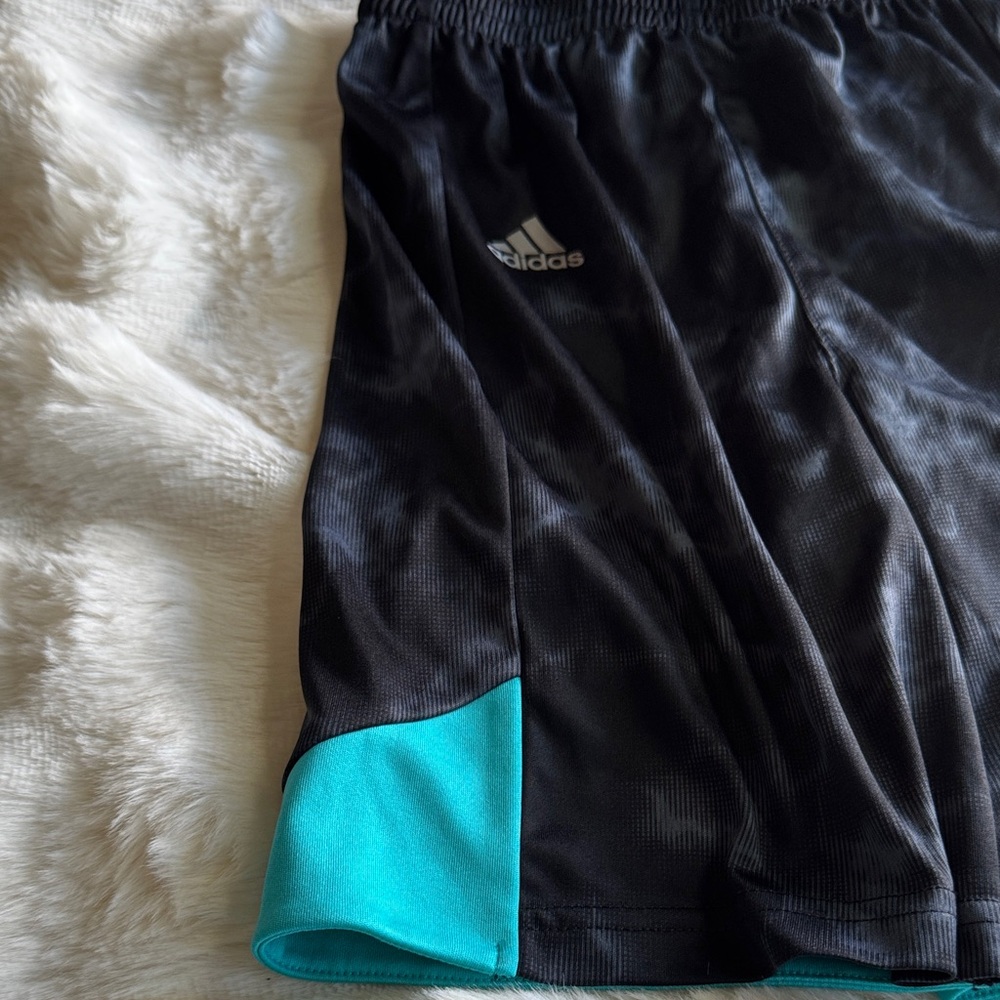 Adidas Black Shorts with Teal Highlights - Picture 2 of 5